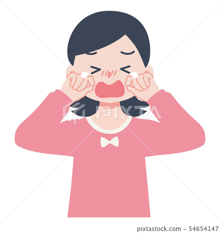 Illustration of a crying girl 54654147