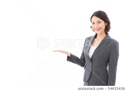 事業女性指點棕櫚 54655436