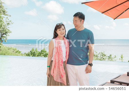 海外旅行middle Maru度假村酒店池畔 照片素材 圖片 圖庫