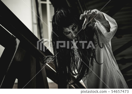 Halloween or horror concept, Women dressed in 54657473