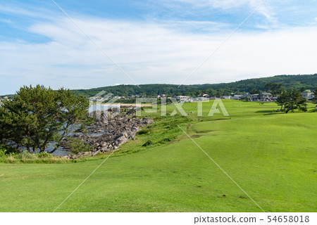 Tanesashi海岸初夏早晨青森縣八戶市日本 54658018