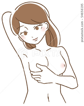 Breast cancer self-examination illustration Breast cancer self-examination illustration 54658195