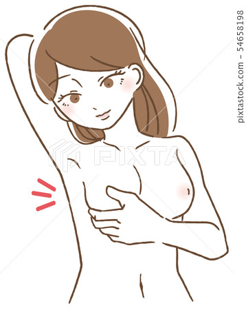 Breast cancer self-examination illustration Breast cancer self-examination illustration 54658198