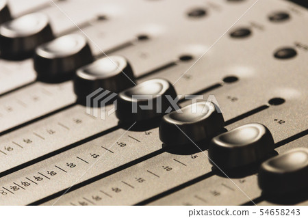 audio mixing console fader, close up 54658243