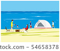 Camping sea tent dog friends 54658378