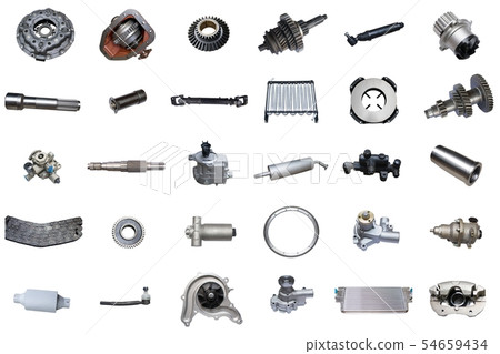 Auto spare parts car on the white background. 54659434