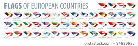 Set of flags of Europe. Vector illustration 54659653