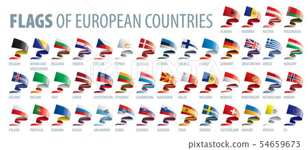 Set of flags of Europe. Vector illustration Set of flags of Europe. Vector illustration 54659673