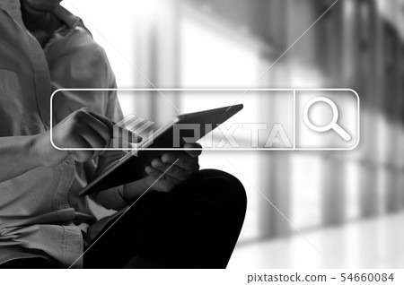 businessman using Searching Browsing Internet find 54660084