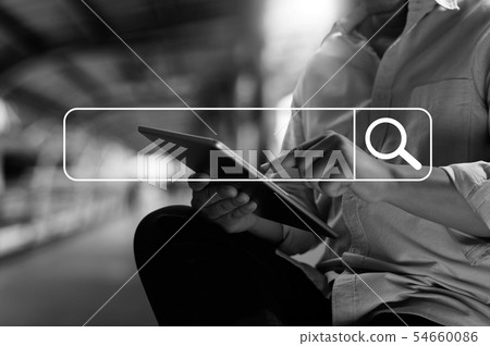 businessman using Searching Browsing Internet find 54660086