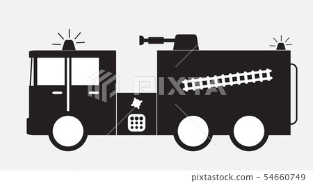 Black and white fire truck icon Black and white fire truck icon 54660749