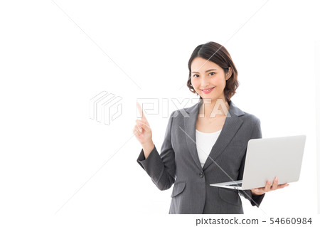 女商人筆記本計算機指向 54660984