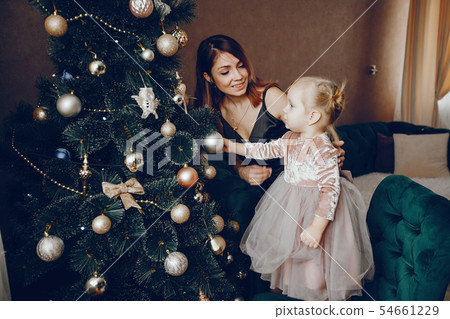 Mother with cute daughter at home 54661229