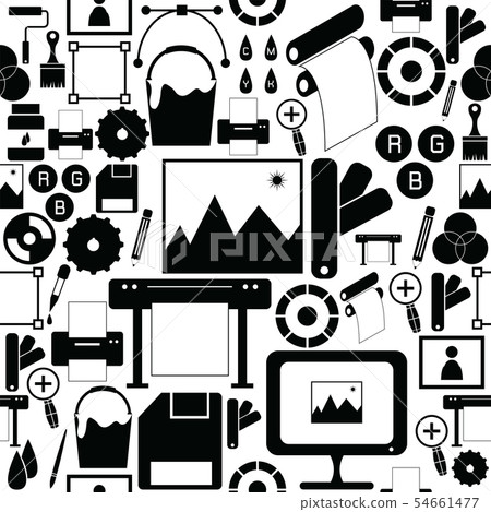printing seamless pattern background icon. - Stock Illustration ...
