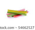 Rhubarb stalks on a white background. 54662527