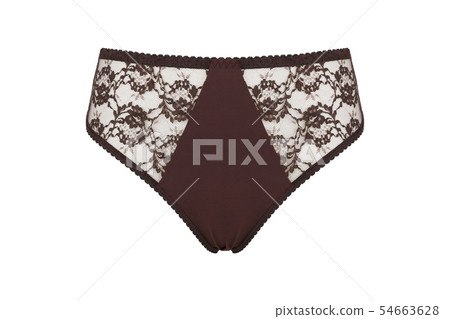 Beautiful female lacy brown panties, isolated 54663628