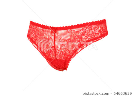 Beautiful female lacy red panties, isolated Beautiful female lacy red panties, isolated 54663639