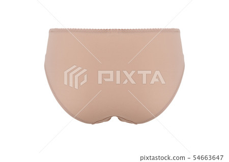 Beautiful female beige panties, isolated Beautiful female beige panties, isolated 54663647