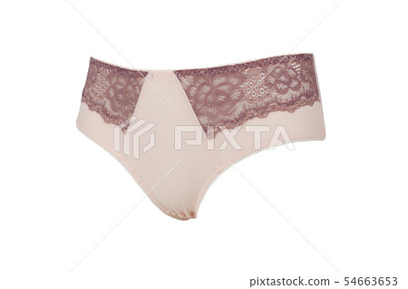 Beautiful female beige panties, isolated 54663653