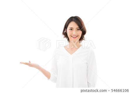 Young woman pointing Young woman pointing 54666106