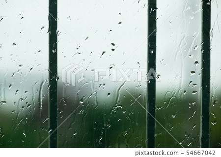 Water Drops on the Glass Window After Hard Rainny Water Drops on the Glass Window After Hard Rainny 54667042
