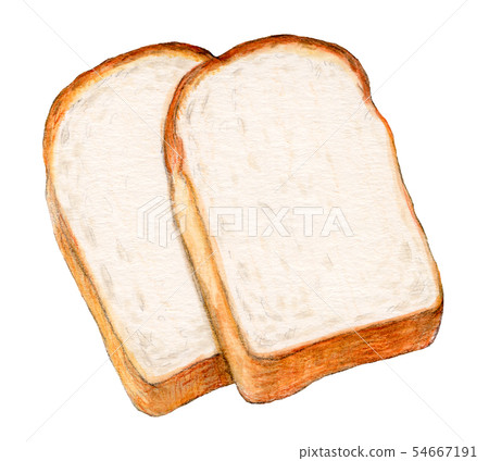 兩個英國麵包手拉的水彩 54667191