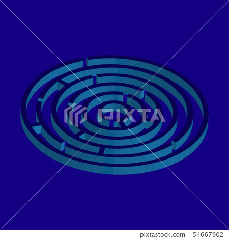 Isometric maze, labyrinth solution concept vector Isometric maze, labyrinth solution concept vector 54667902