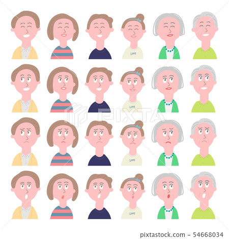 Illustration of the upper body of the family Illustration of the upper body of the family 54668034