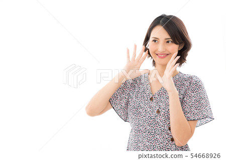 年輕女子休閒歡呼歡呼 54668926