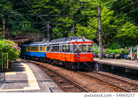 (神奈川縣)箱根登山鐵道Ajisai火車Tonosawa站 (神奈川縣)箱根登山鐵道Ajisai火車Tonosawa站 54669257
