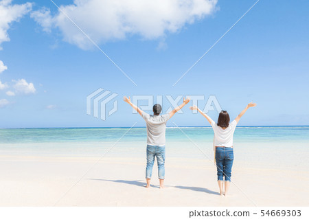 海外旅行形像海灘海人 54669303