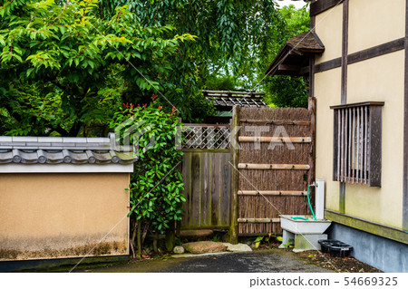 Japanese culture Fresh green ground temple image 54669325