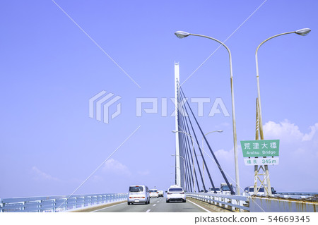 Fukuoka city landmark Aratsu Ohashi running 54669345