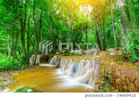 Waterfall in Tropical Rain forest 54669418