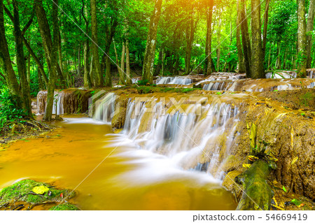 Waterfall in Tropical Rain forest Waterfall in Tropical Rain forest 54669419
