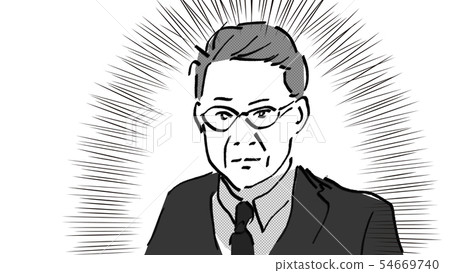 商人管理人员图象的黑白动画片式例证材料 图库插图