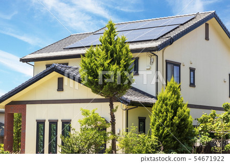 Eco house and green and sky Eco house and green and sky 54671922