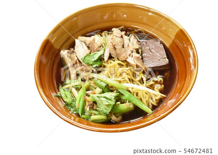 egg noodles with boiled duck in Chinese herb soup egg noodles with boiled duck in Chinese herb soup 54672481