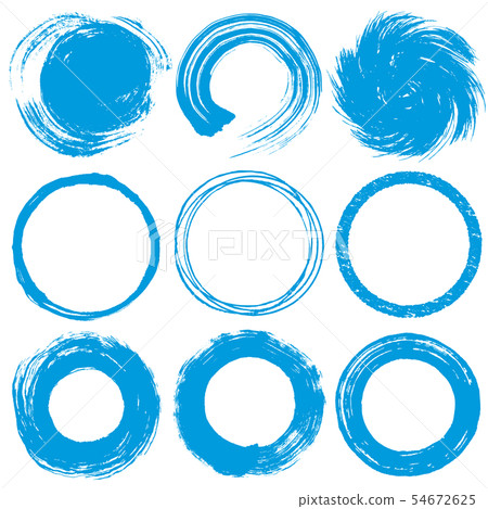 Circle writing brush illustration Sea Festival Fish Festival Advertising material 54672625