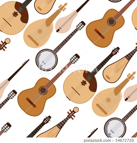 Stringed dreamed musical instruments classical orchestra art sound tool acoustic symphony seamless 54672720