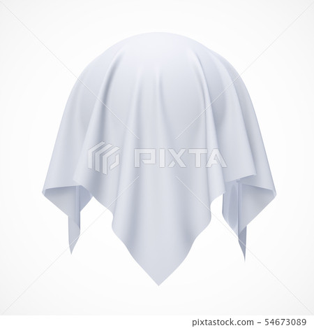 Sphere coverered with white silk 54673089