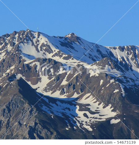 Mountain seen from Obermutten, Canton of Grisons. Mountain seen from Obermutten, Canton of Grisons. 54673139