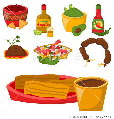 Mexican traditional food with meat avocado tequila corn spicy pepper salsa lunch sauce cuisine Mexican traditional food with meat avocado tequila corn spicy pepper salsa lunch sauce cuisine 54673673