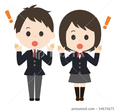 Student surprised pair Student surprised pair 54673675