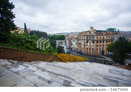 Rome staircase view, Roma landscape, Italy 54675040