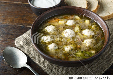 homemade meatball soup 54675310