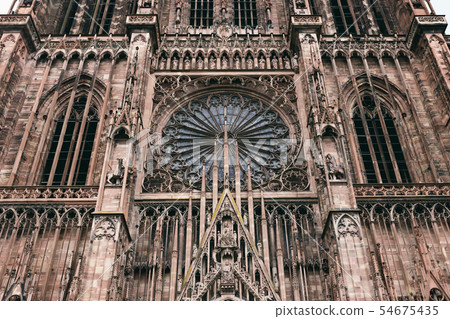 entrance to the cathedral in Strasbourg 54675435