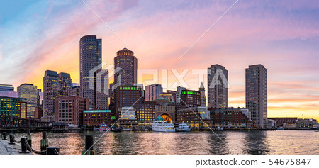 Boston Downtont night Panorama 54675847