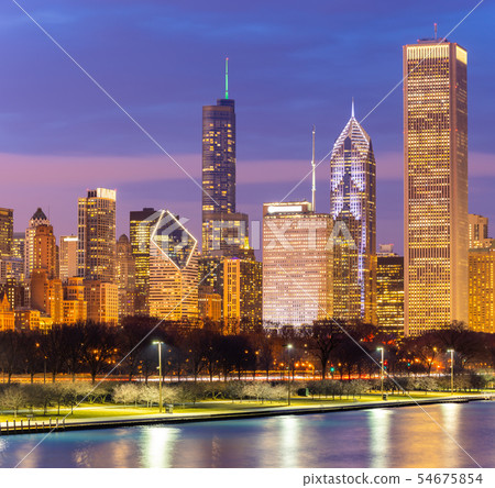 Chicago downtown and Lake Michigan Chicago downtown and Lake Michigan 54675854