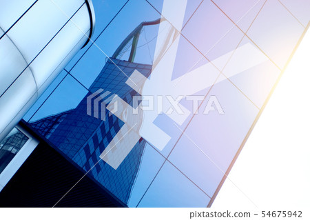 Modern office building with sign CNY Modern office building with sign CNY 54675942